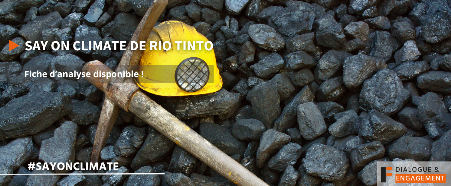 Say on Climate de Rio Tinto - Une ambition de neutralité carbone sans objectifs chiffrés sur le scope 3